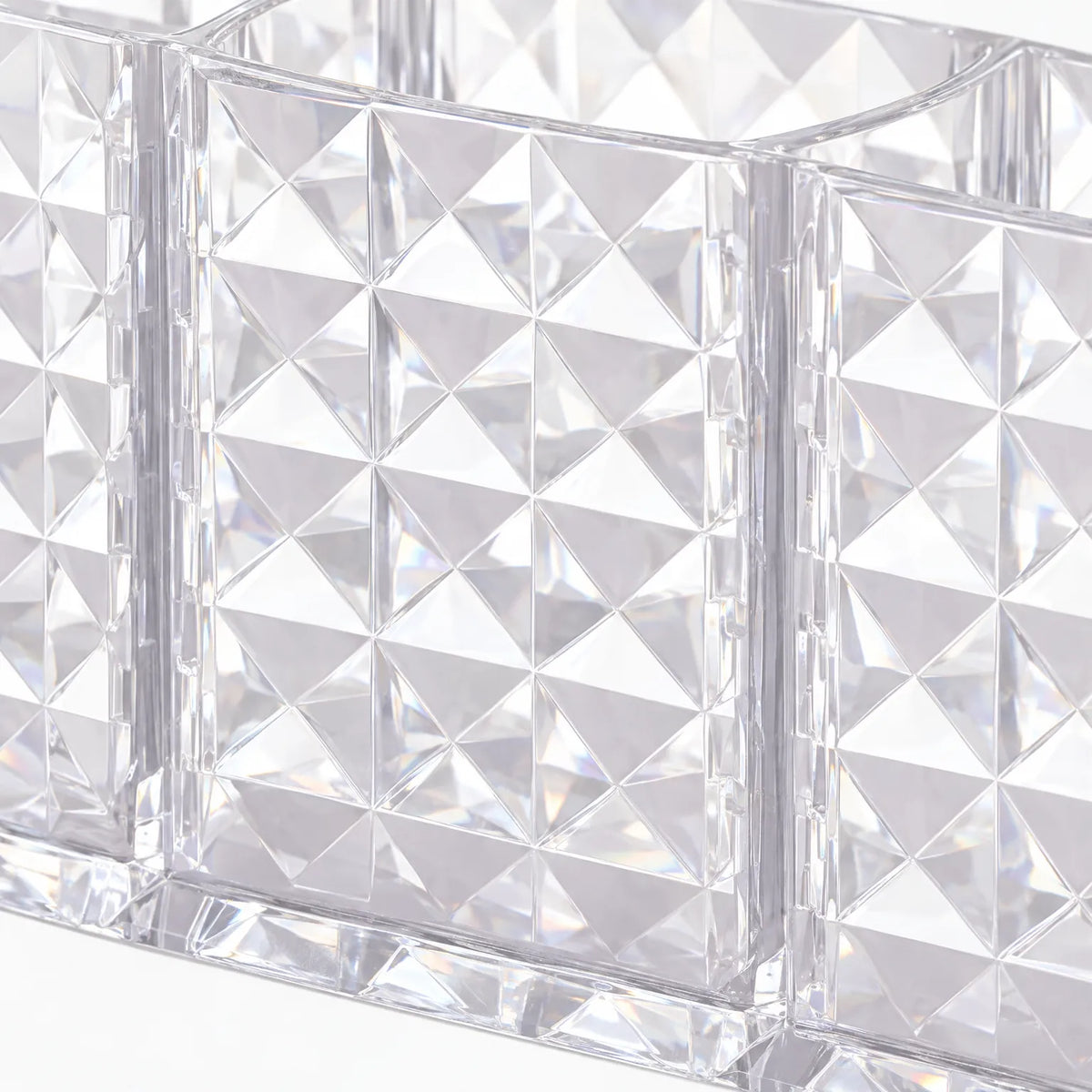 Clear Acrylic Makeup Brush Holder with 3 Compartments