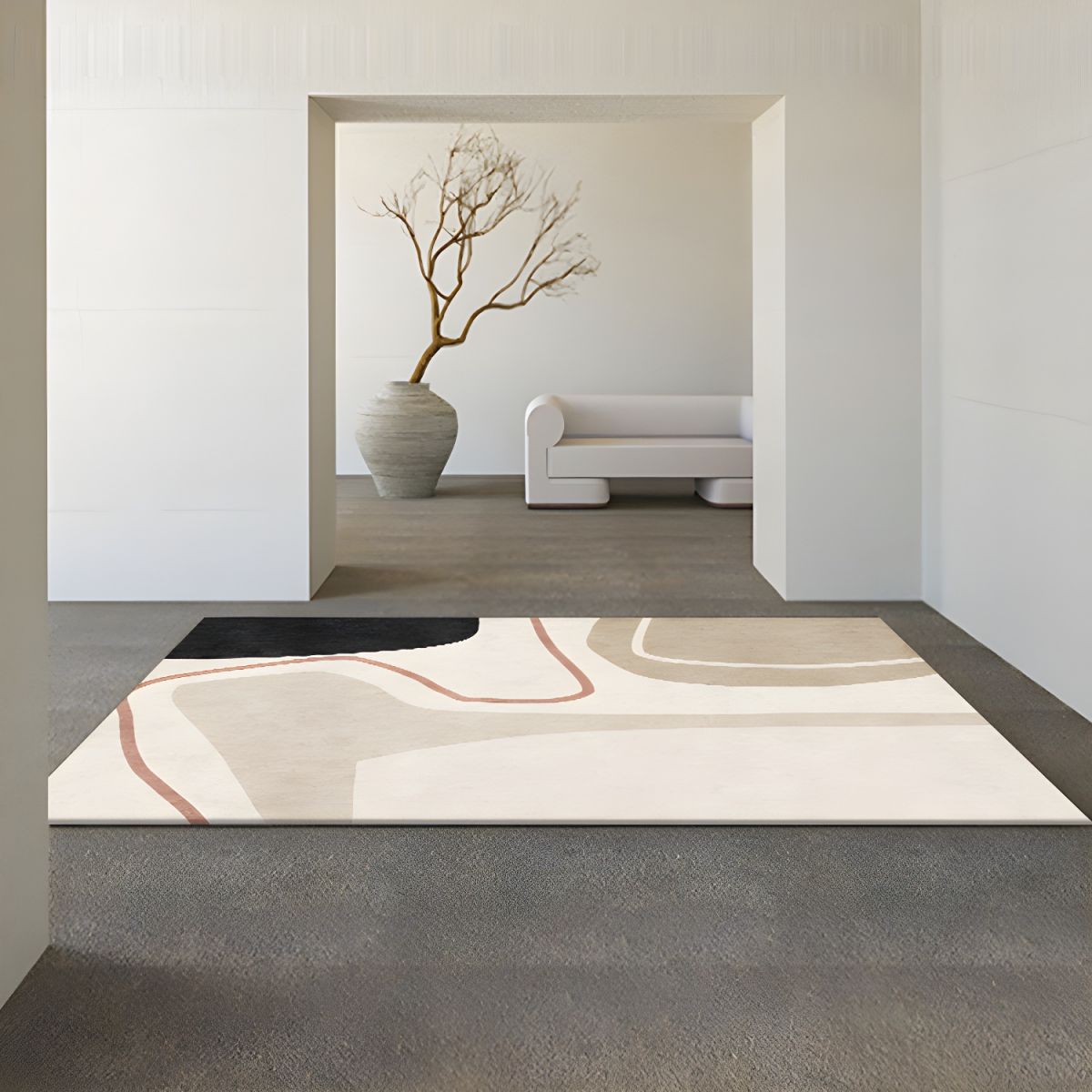 Colour Block Pattern Polyester Scandinavian Rug | Tavrien