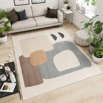 Colour Mix Scandinavian Interior Polyester Rug | Larveno