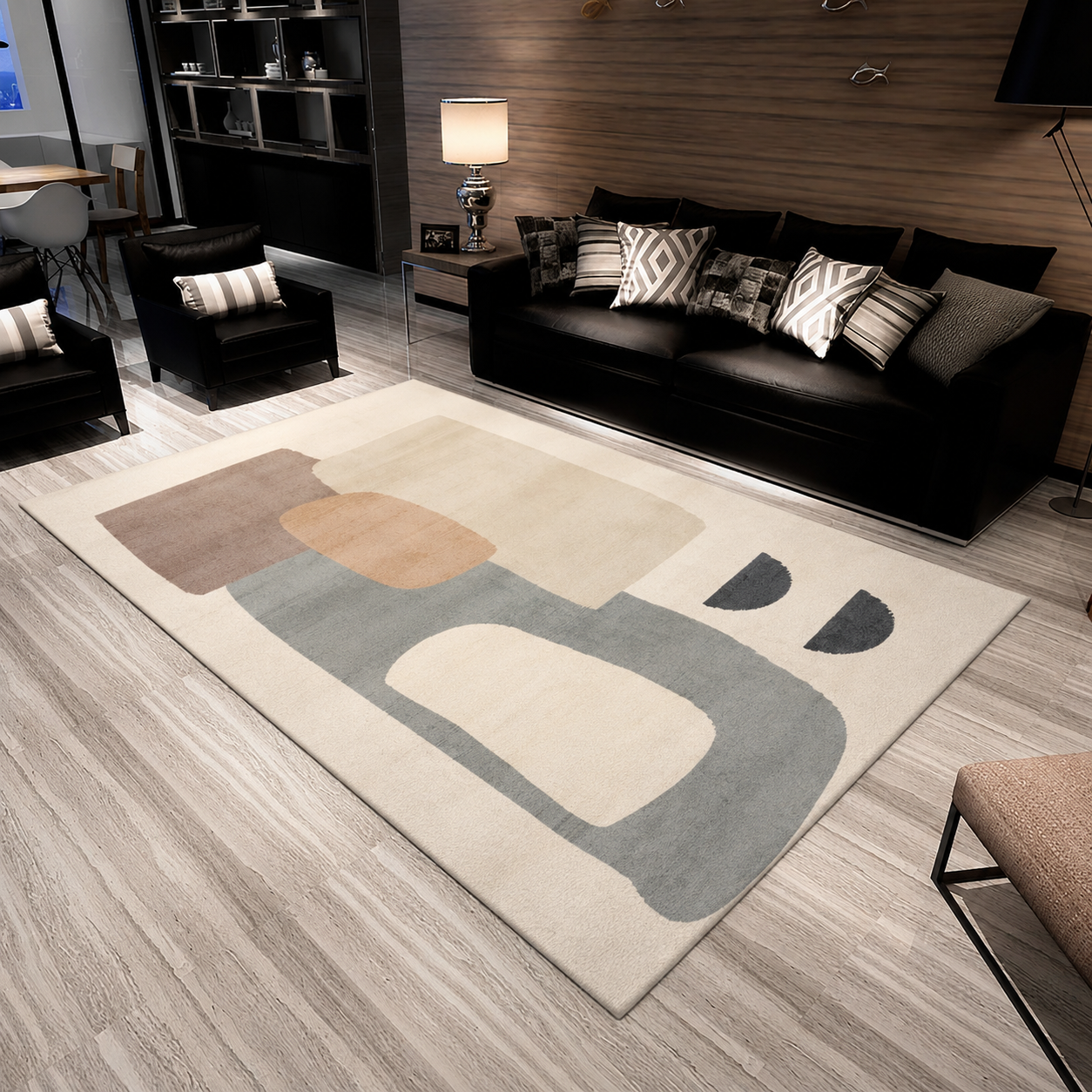 Colour Mix Scandinavian Interior Polyester Rug | Larveno