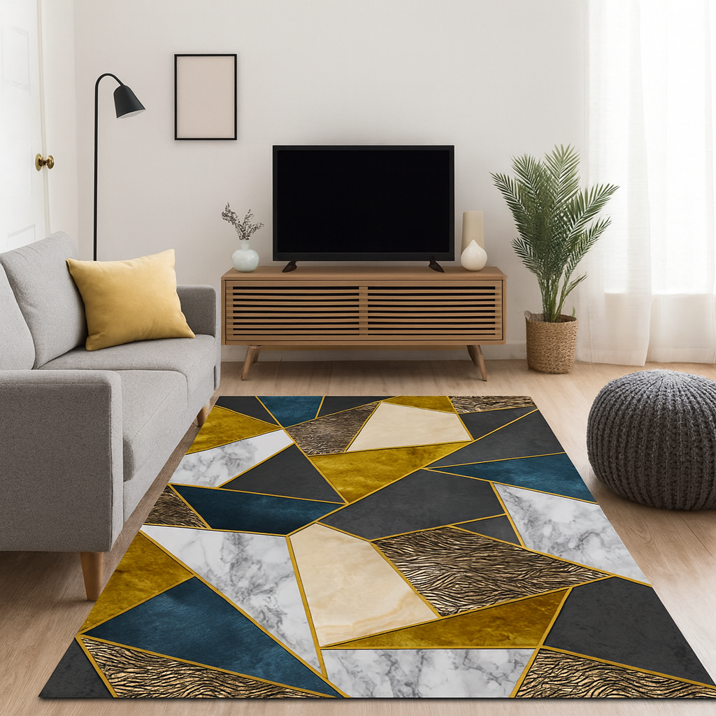 Colourful Geometric Area Rug for Modern Living Spaces | Cendora