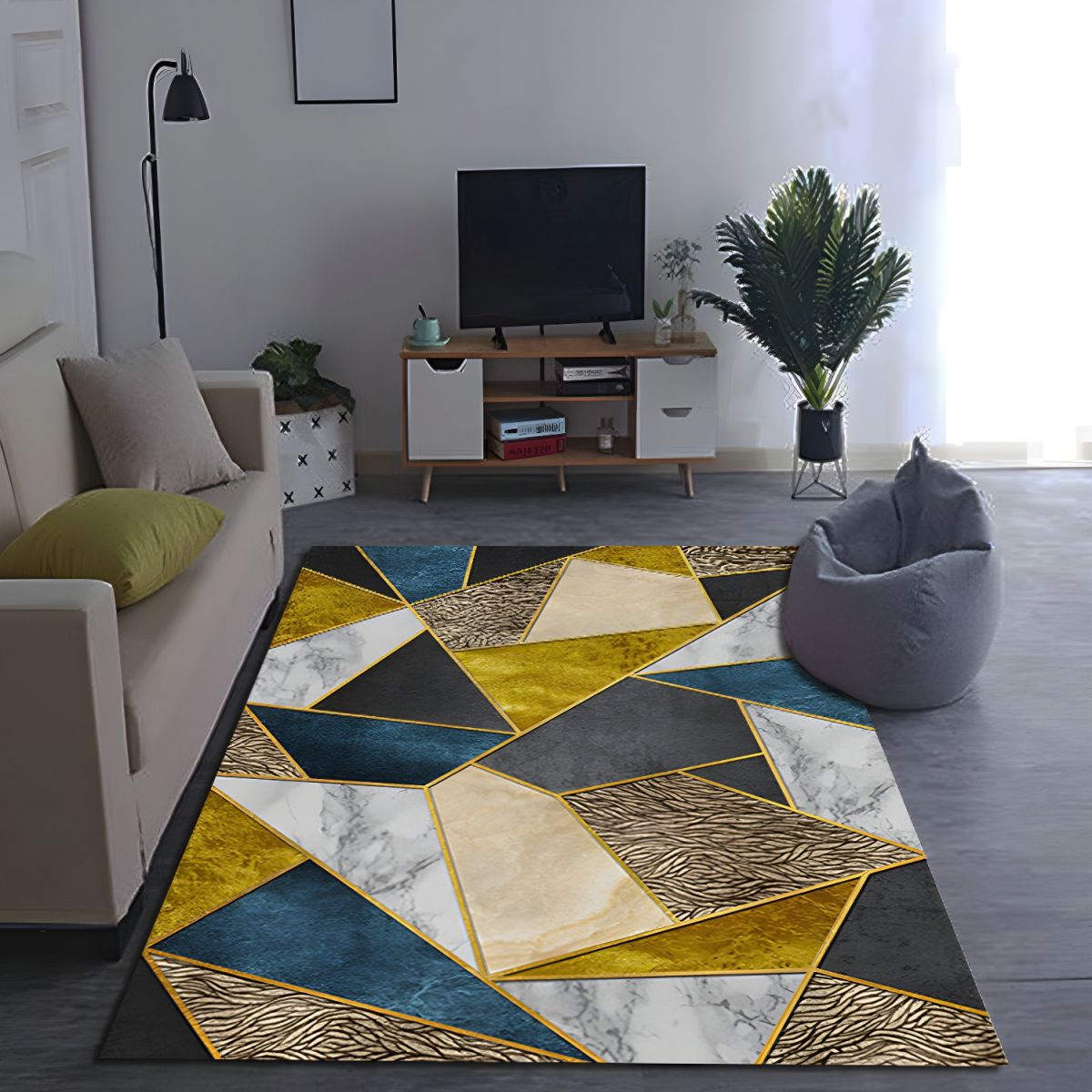 Colourful Geometric Area Rug for Modern Living Spaces | Cendora