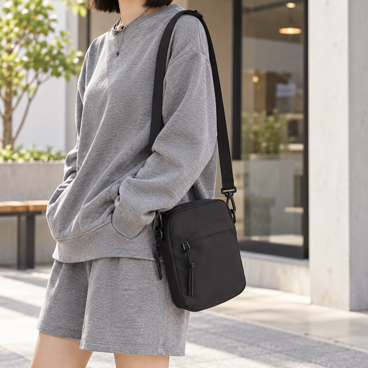 Compact Zippered Phone Shoulder Crossbody Bag