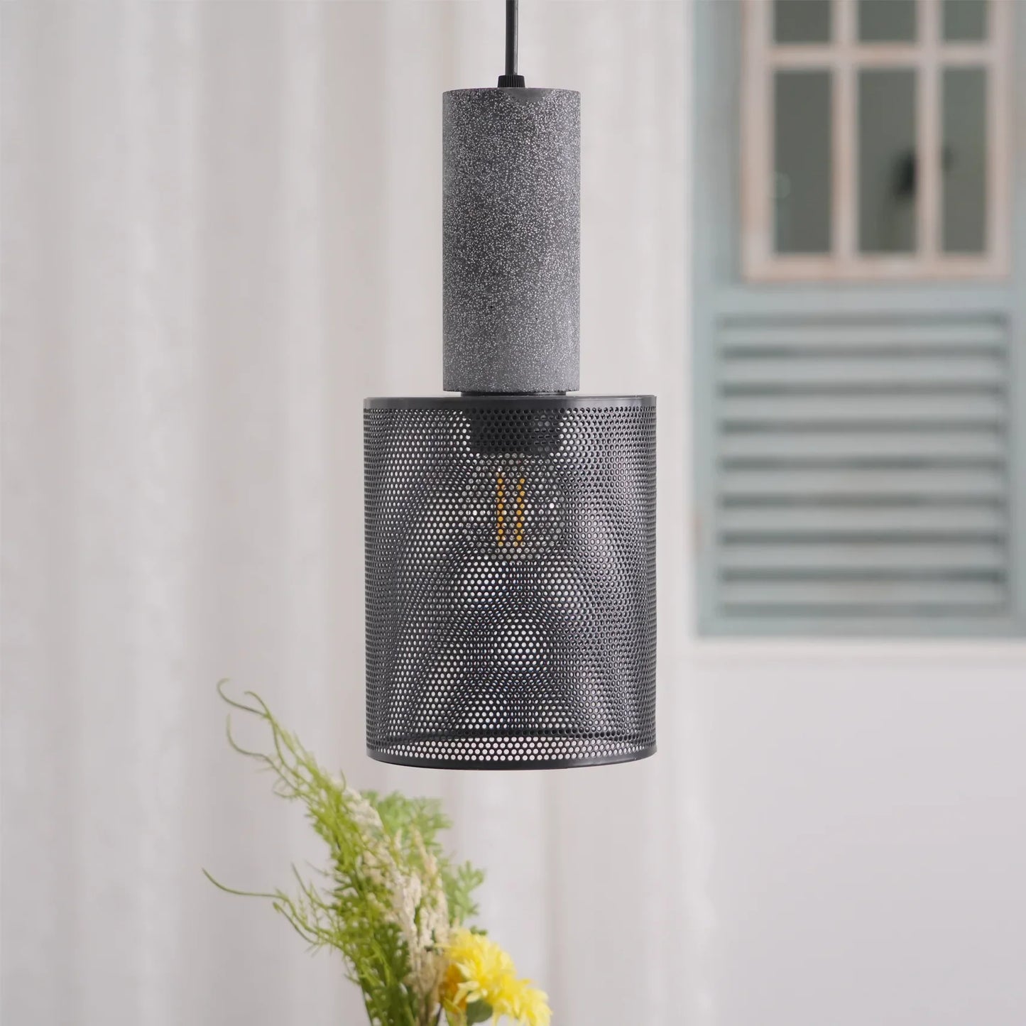 Concrete Cylinder Pendant Light in Urban Design | Valnora