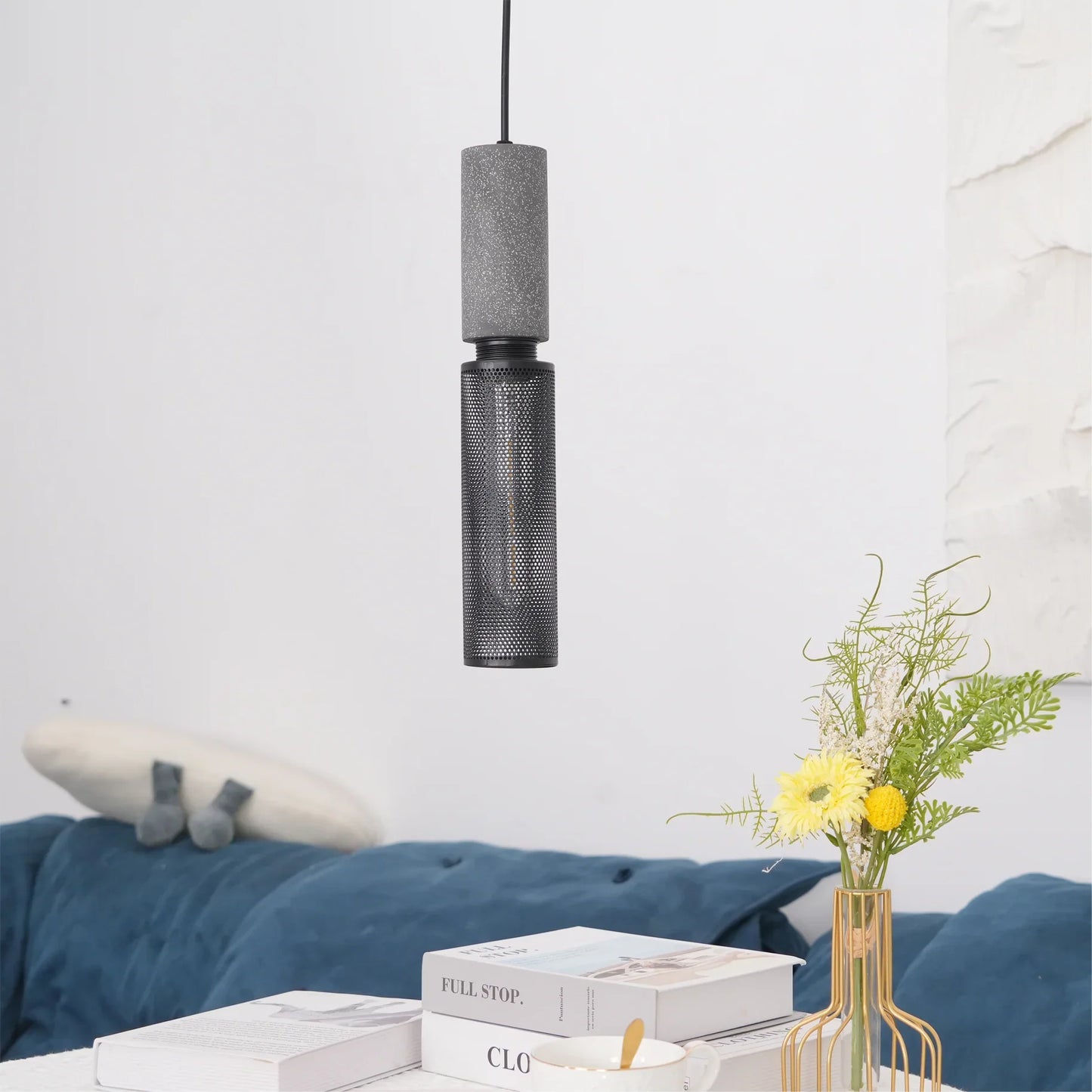 Concrete Cylinder Pendant Light in Urban Design | Valnora