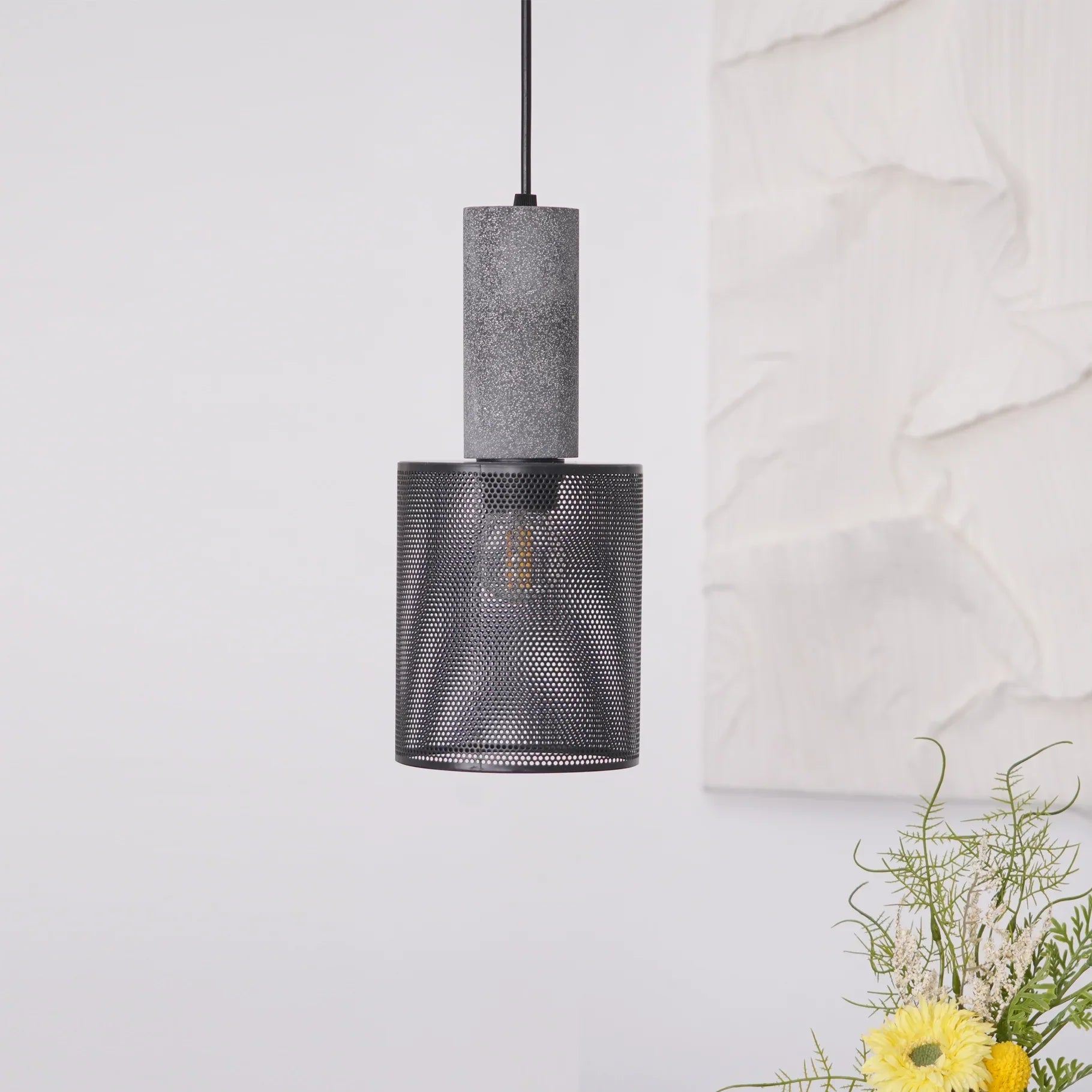 Concrete Cylinder Pendant Light in Urban Design | Valnora