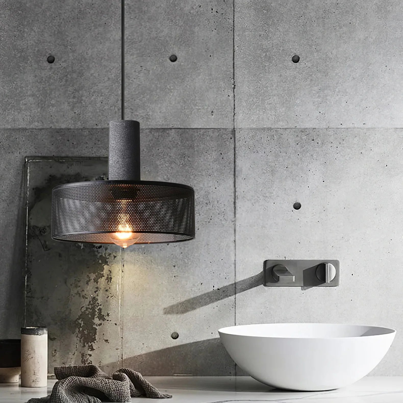 Concrete Cylinder Pendant Light in Urban Design | Valnora