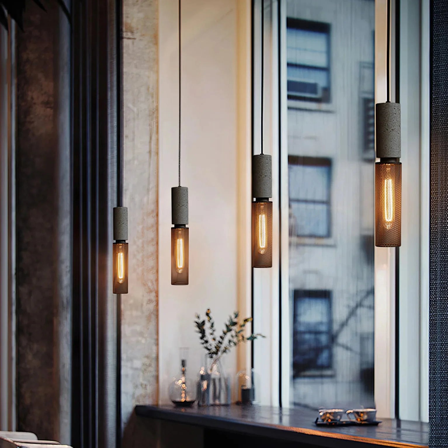 Concrete Cylinder Pendant Light in Urban Design | Valnora