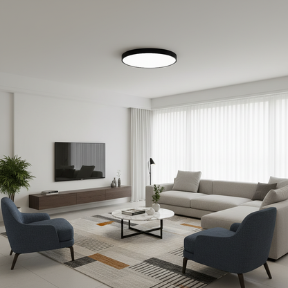 Contemporary Ultra-Thin Flush Mount Ceiling Light | LED Fixture