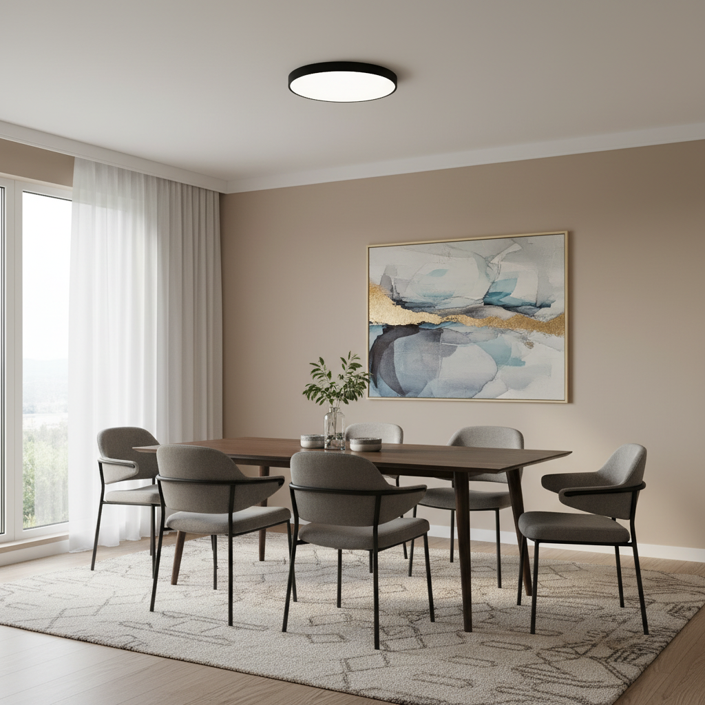 Contemporary Ultra-Thin Flush Mount Ceiling Light | LED Fixture