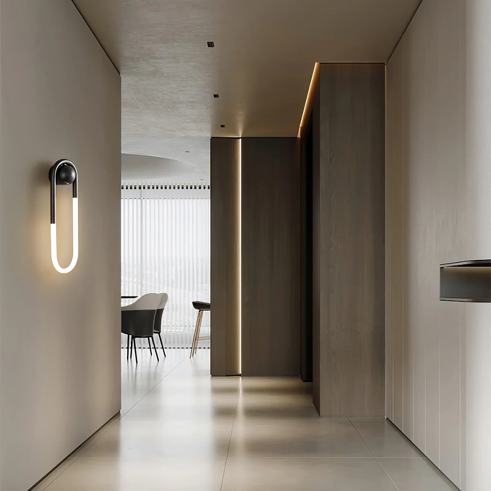 Contemporary Brass Loop LED Wall Light for Interiors | Loopra