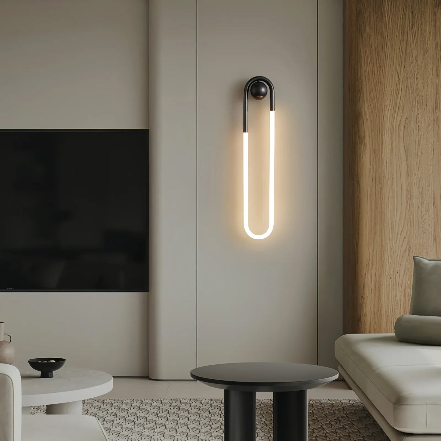 Contemporary Brass Loop LED Wall Light for Interiors | Loopra