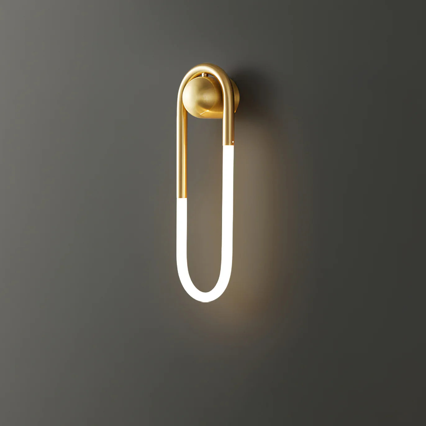 Contemporary Brass Loop LED Wall Light for Interiors | Loopra