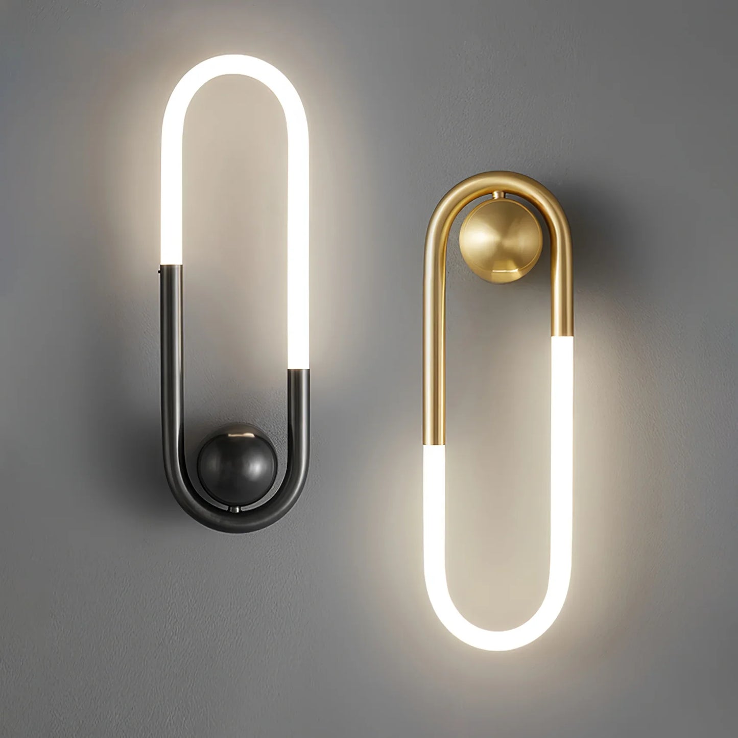 Contemporary Brass Loop LED Wall Light for Interiors | Loopra