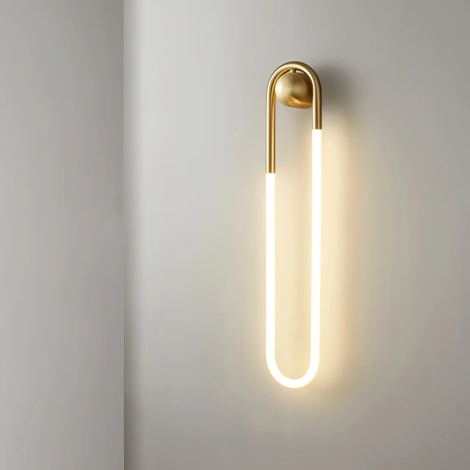 Contemporary Brass Loop LED Wall Light for Interiors | Loopra