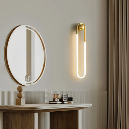 Contemporary Brass Loop LED Wall Light for Interiors | Loopra