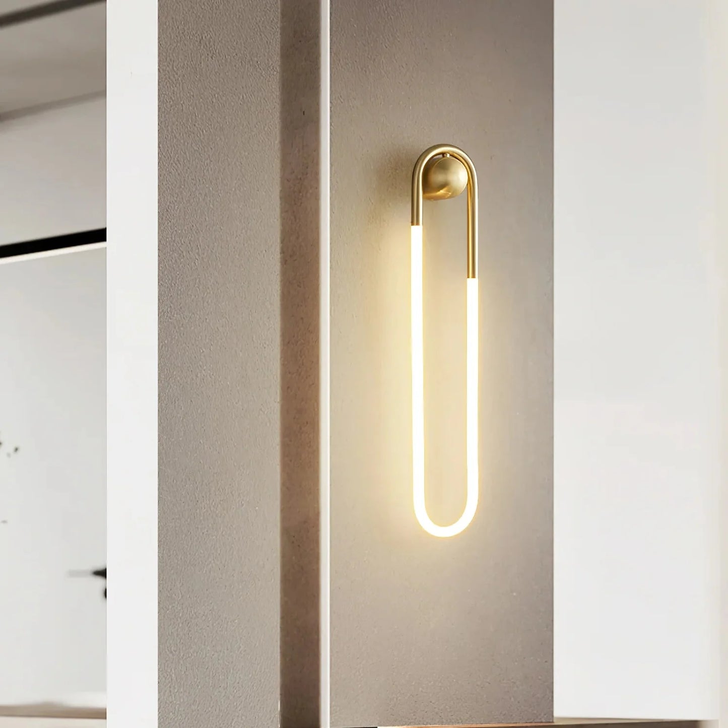 Contemporary Brass Loop LED Wall Light for Interiors | Loopra