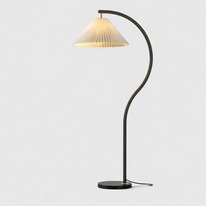 Contemporary Floor Lamp With Tapered Shade Metal Lighting | Wardilo