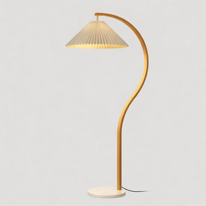 Contemporary Floor Lamp With Tapered Shade Metal Lighting | Wardilo