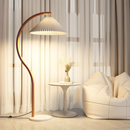 Contemporary Floor Lamp With Tapered Shade Metal Lighting | Wardilo
