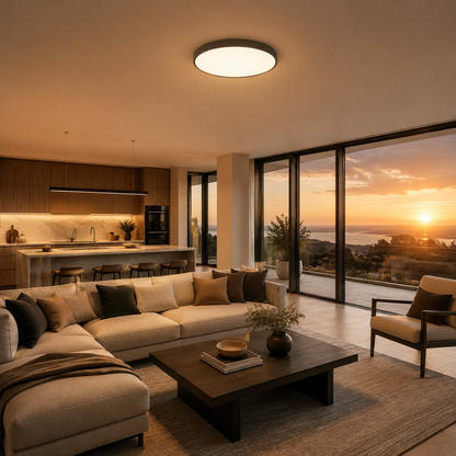 Contemporary Ultra-Thin Flush Mount Ceiling Light | LED Fixture