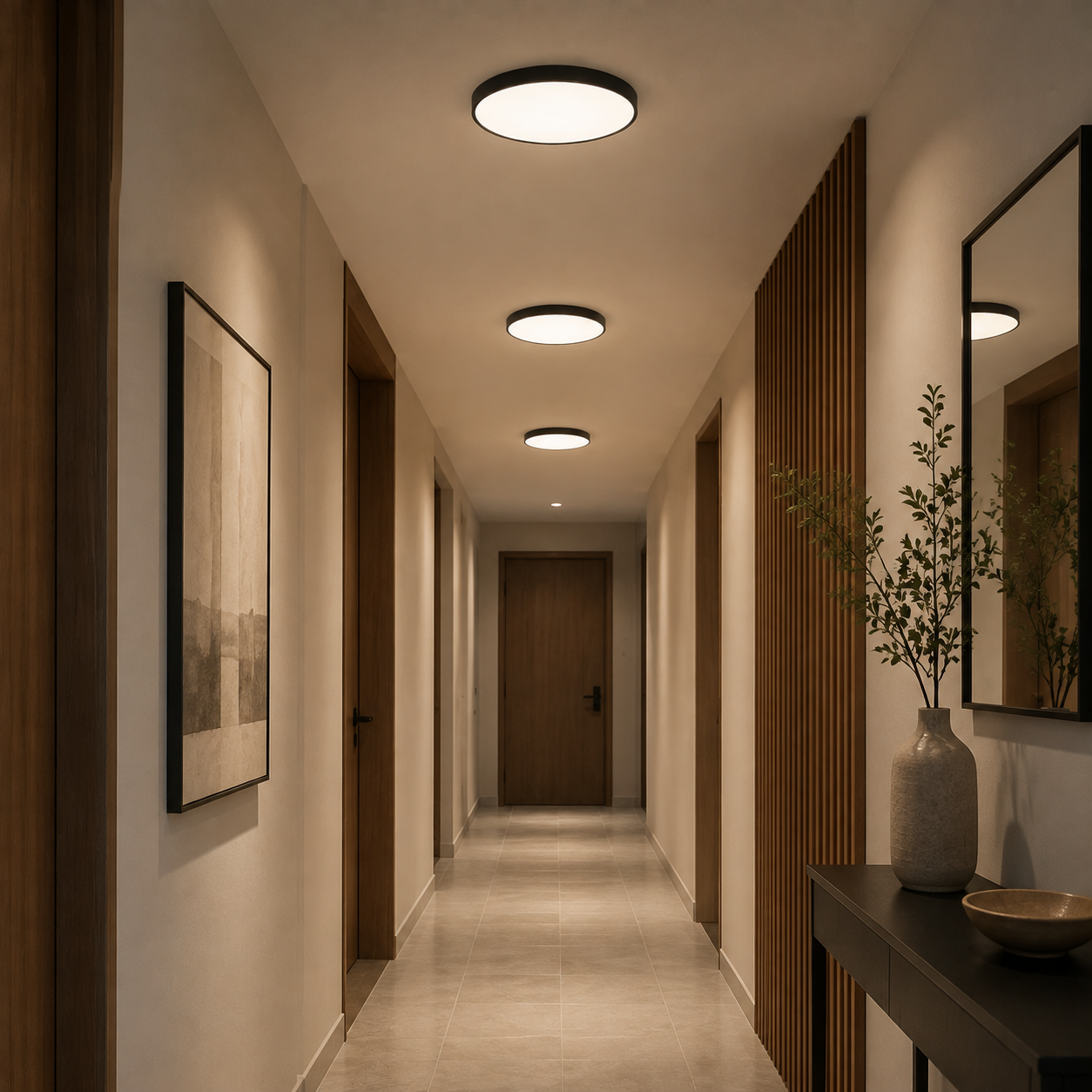 Contemporary Ultra-Thin Flush Mount Ceiling Light | LED Fixture