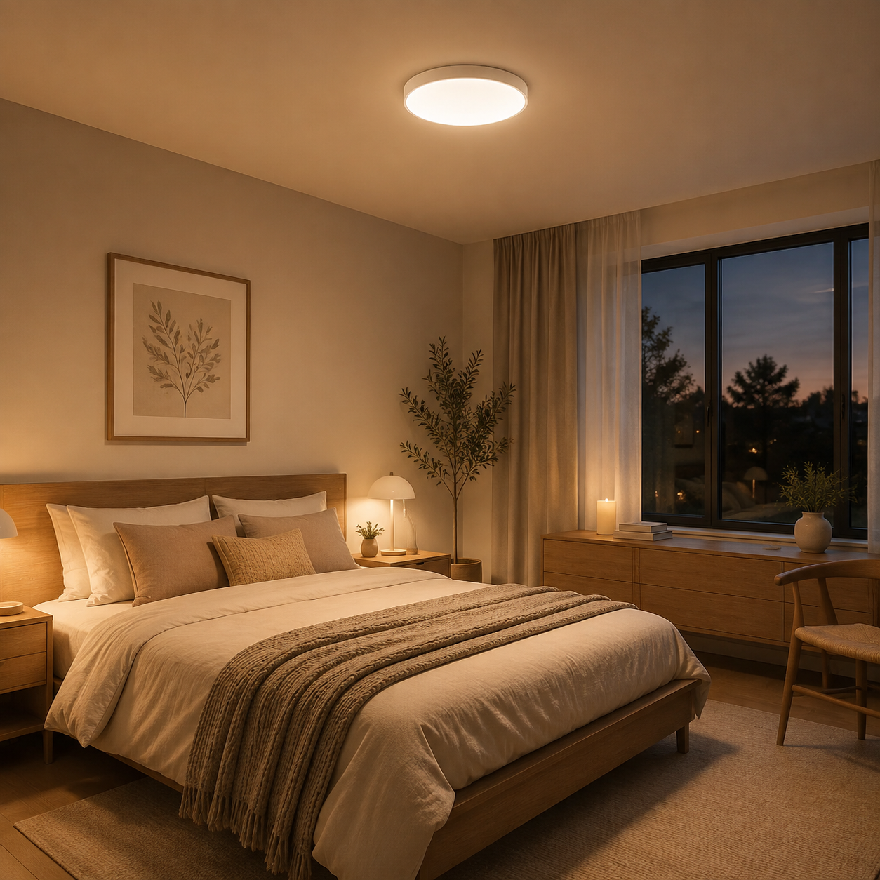 Contemporary Ultra-Thin Flush Mount Ceiling Light | LED Fixture