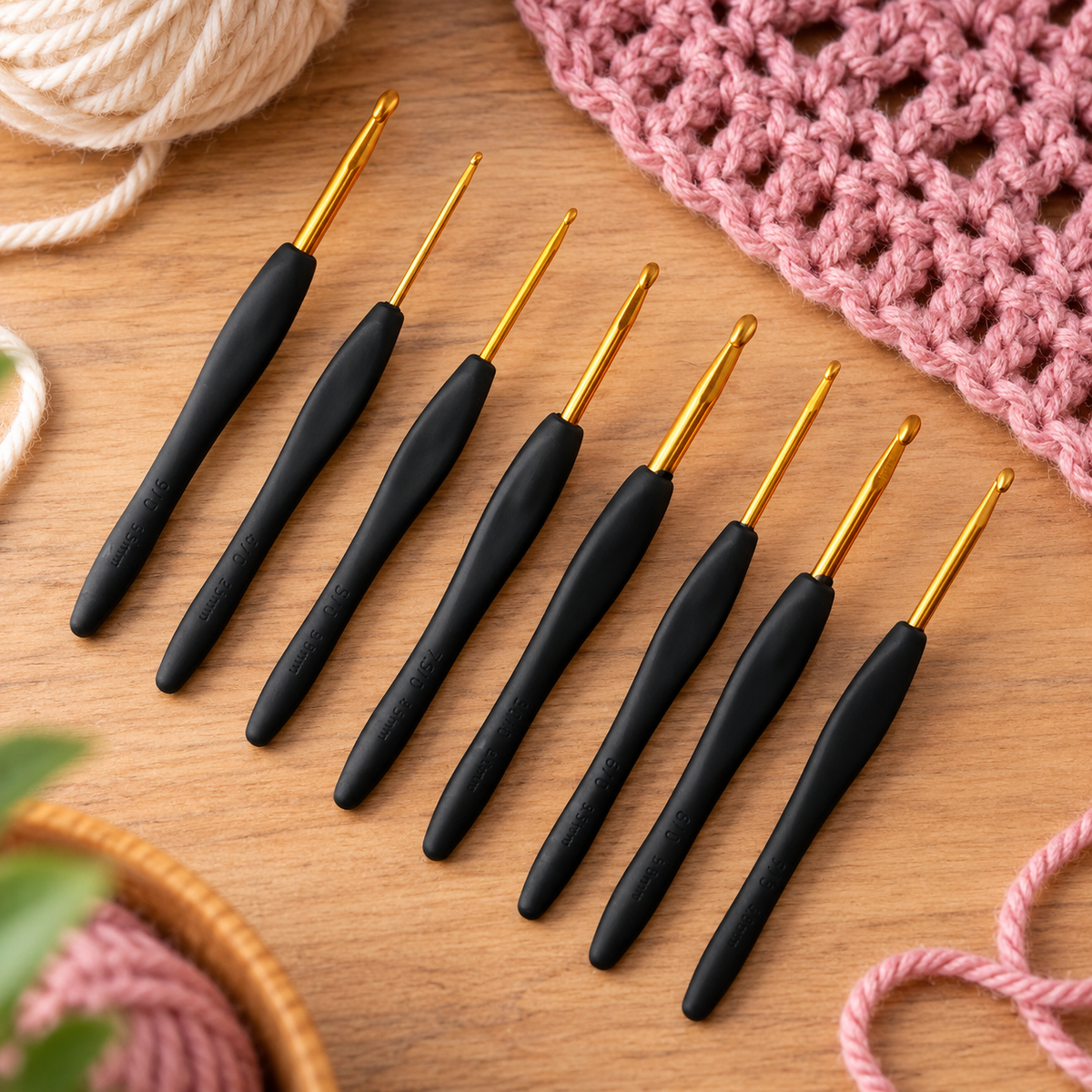 Contoured Handle Crochet Hook Set