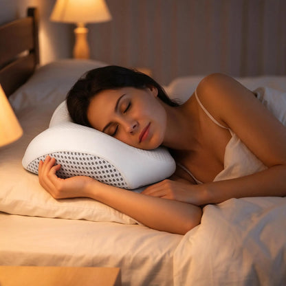 Contoured Side Sleeper Pillow With Ear Hole