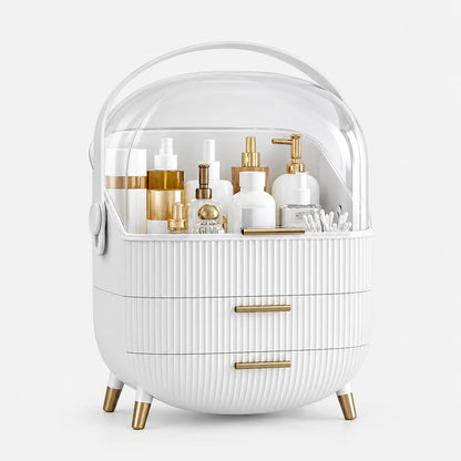 Cosmetic Storage Case with Drawers and Clear Cover