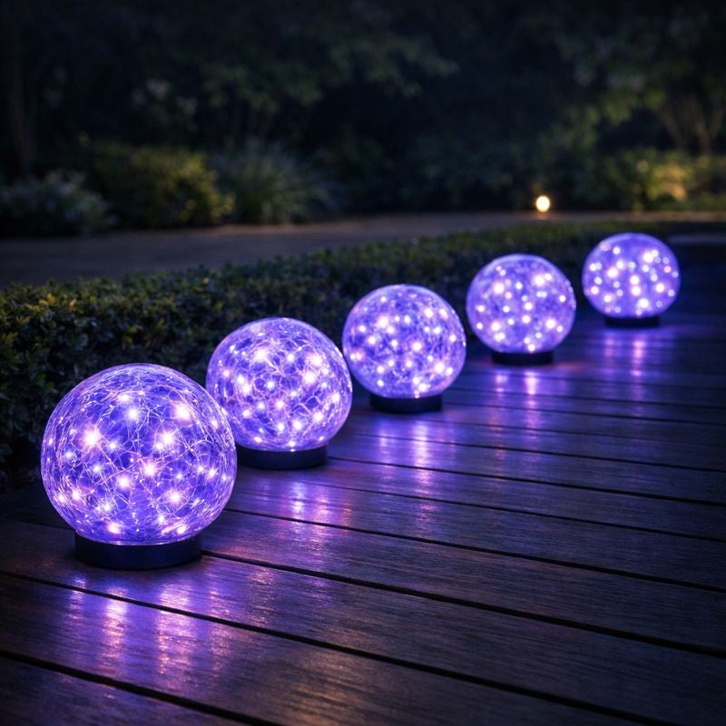 Cracked Glass Solar Globe Garden LED Light | Sevora