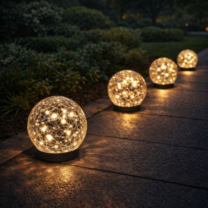Cracked Glass Solar Globe Garden LED Light | Sevora