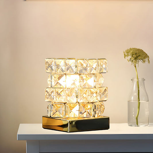 Crystal Cube Table Lamp for Modern Bedroom Accent | Vessar