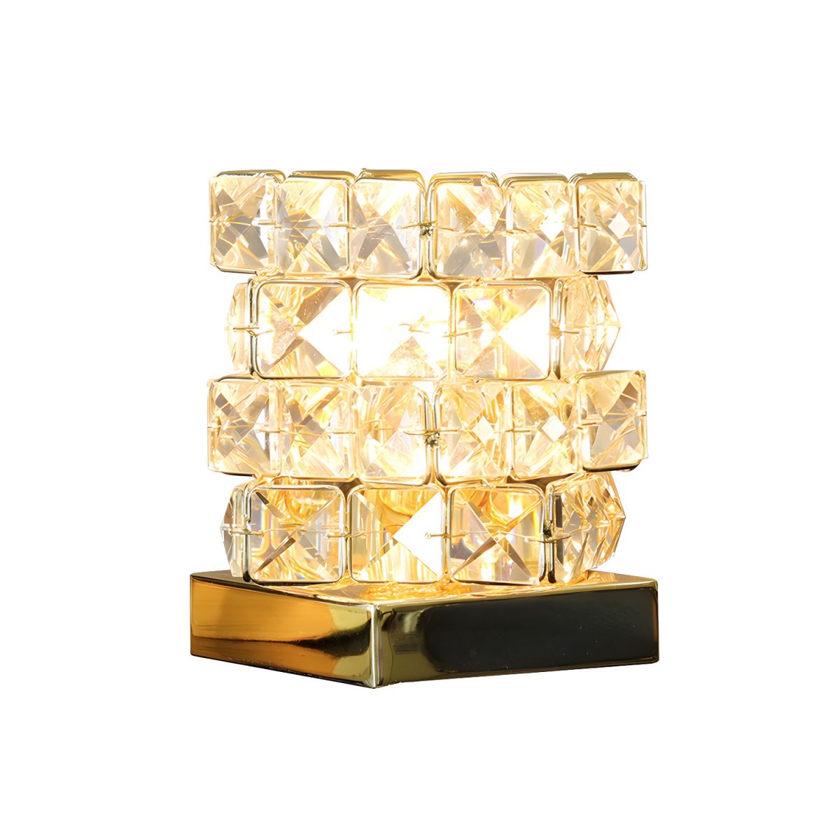 Crystal Cube Table Lamp for Modern Bedroom Accent | Vessar
