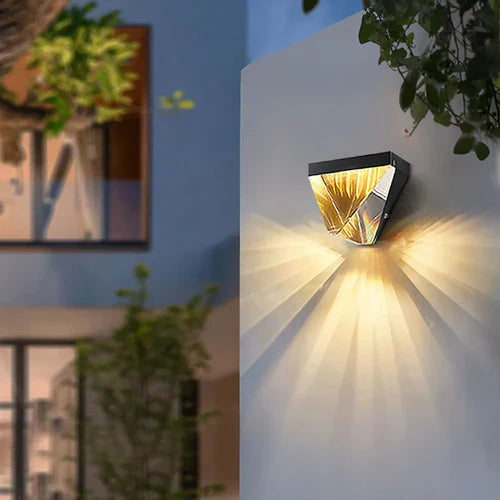 Crystal Diamond Outdoor Wall Light Metal Design | Torvico
