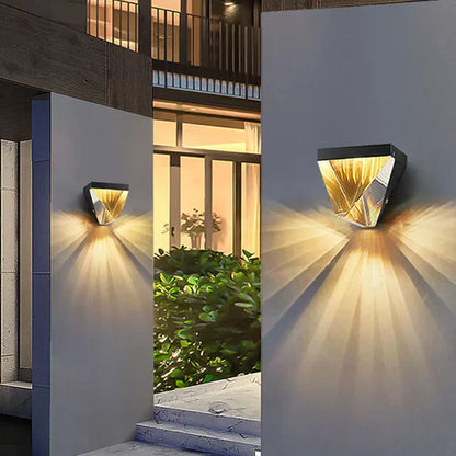 Crystal Diamond Outdoor Wall Light Metal Design | Torvico