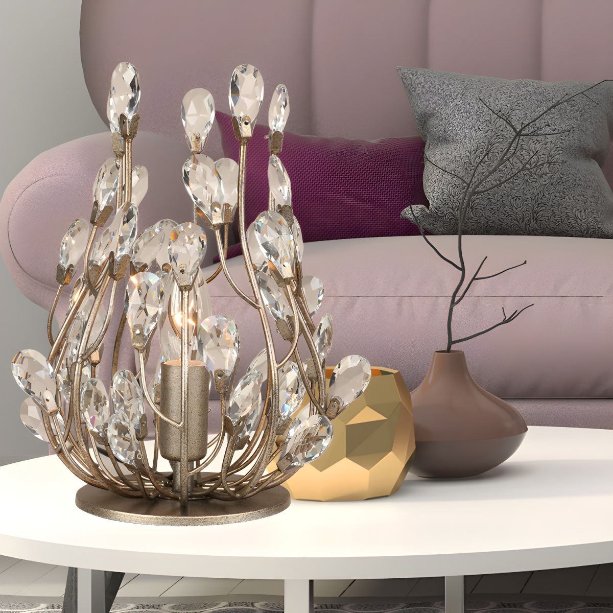 Crystal Retro Accent Table Lamp Modern Style | Voliran
