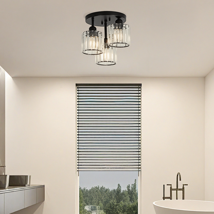 Crystal Semi Flush Ceiling Light Modern Design | Sodera
