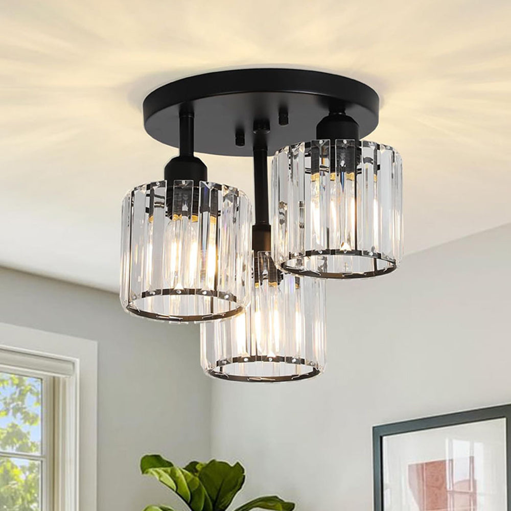 Crystal Semi Flush Ceiling Light Modern Design | Sodera