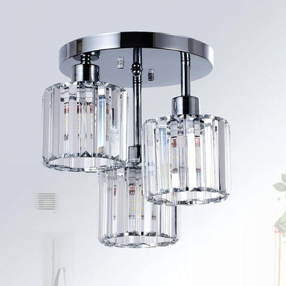 Crystal Semi Flush Ceiling Light Modern Design | Sodera
