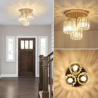 Crystal Semi Flush Ceiling Light Modern Design | Sodera