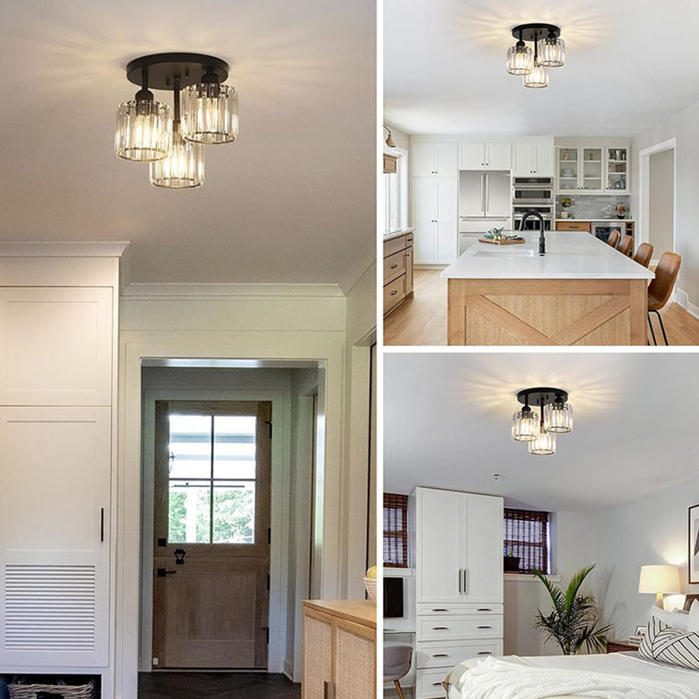 Crystal Semi Flush Ceiling Light Modern Design | Sodera