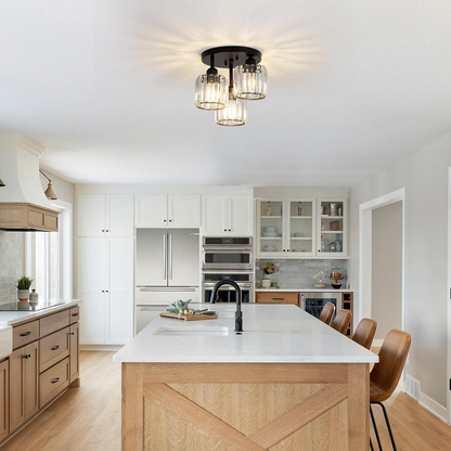 Crystal Semi Flush Ceiling Light Modern Design | Sodera