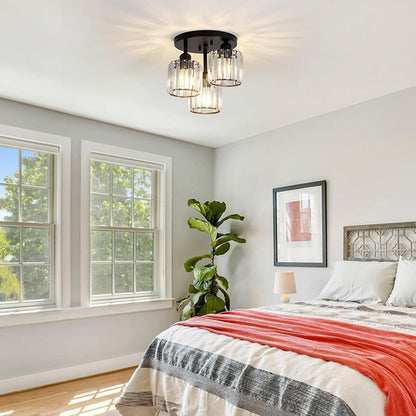 Crystal Semi Flush Ceiling Light Modern Design | Sodera