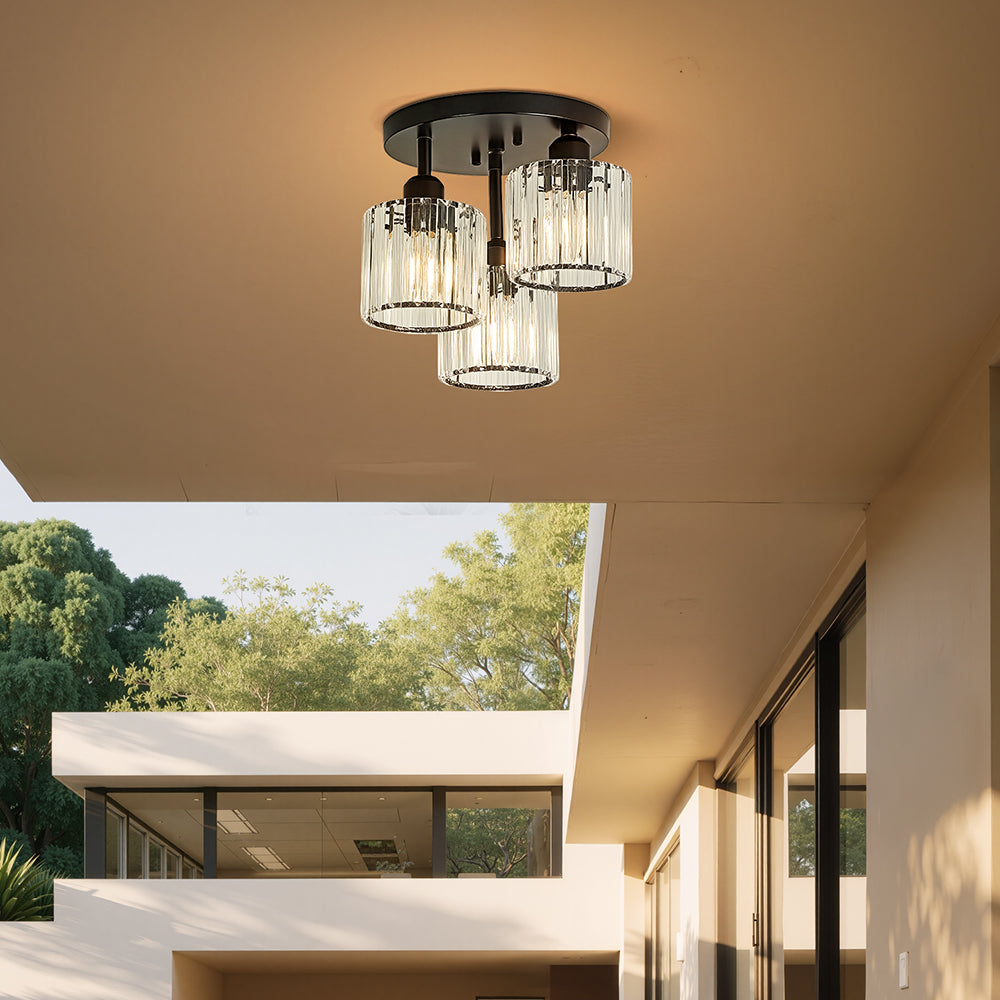 Crystal Semi Flush Ceiling Light Modern Design | Sodera