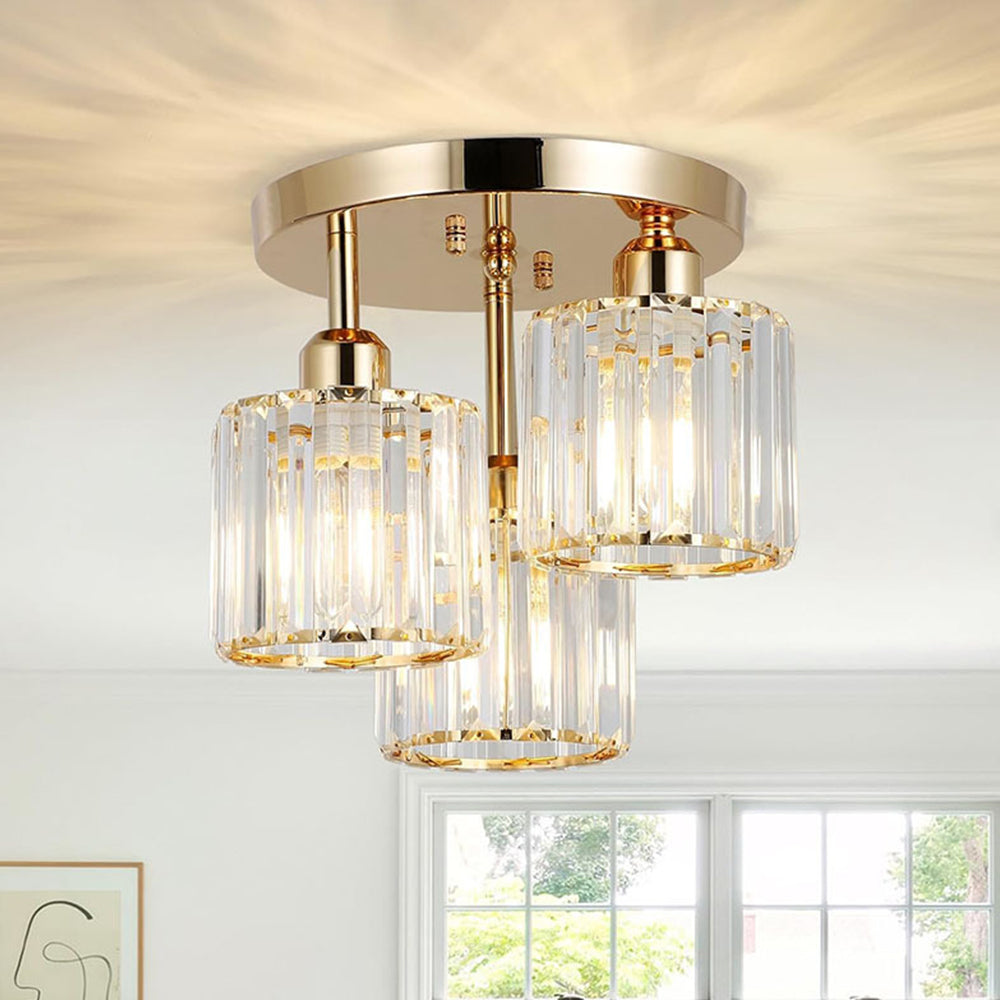 Crystal Semi Flush Ceiling Light Modern Design | Sodera