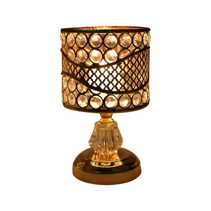 Crystal Shade Table Lamp Gold Modern Style | Cyralis