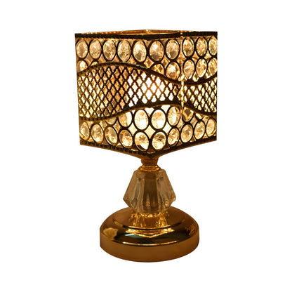 Crystal Shade Table Lamp Gold Modern Style | Cyralis