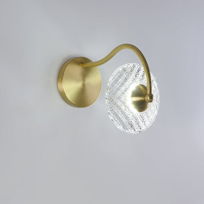 Curved Brass Glass Integrated LED Wall Sconce | Brevica
