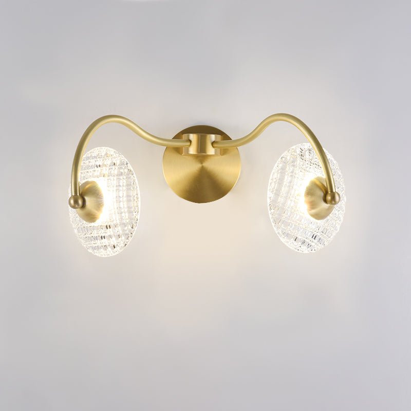 Curved Brass Glass Integrated LED Wall Sconce | Brevica